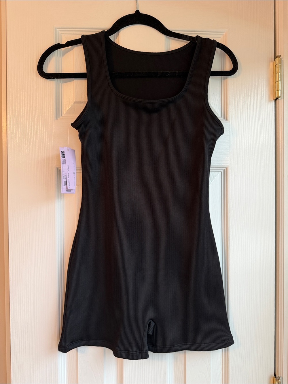 wild fable Black Ribbed Tank Romper Shorts